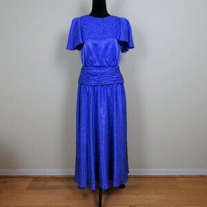 R&M Richards Dress Mother of Bride Women's Size 14 Purple Midi Elegant